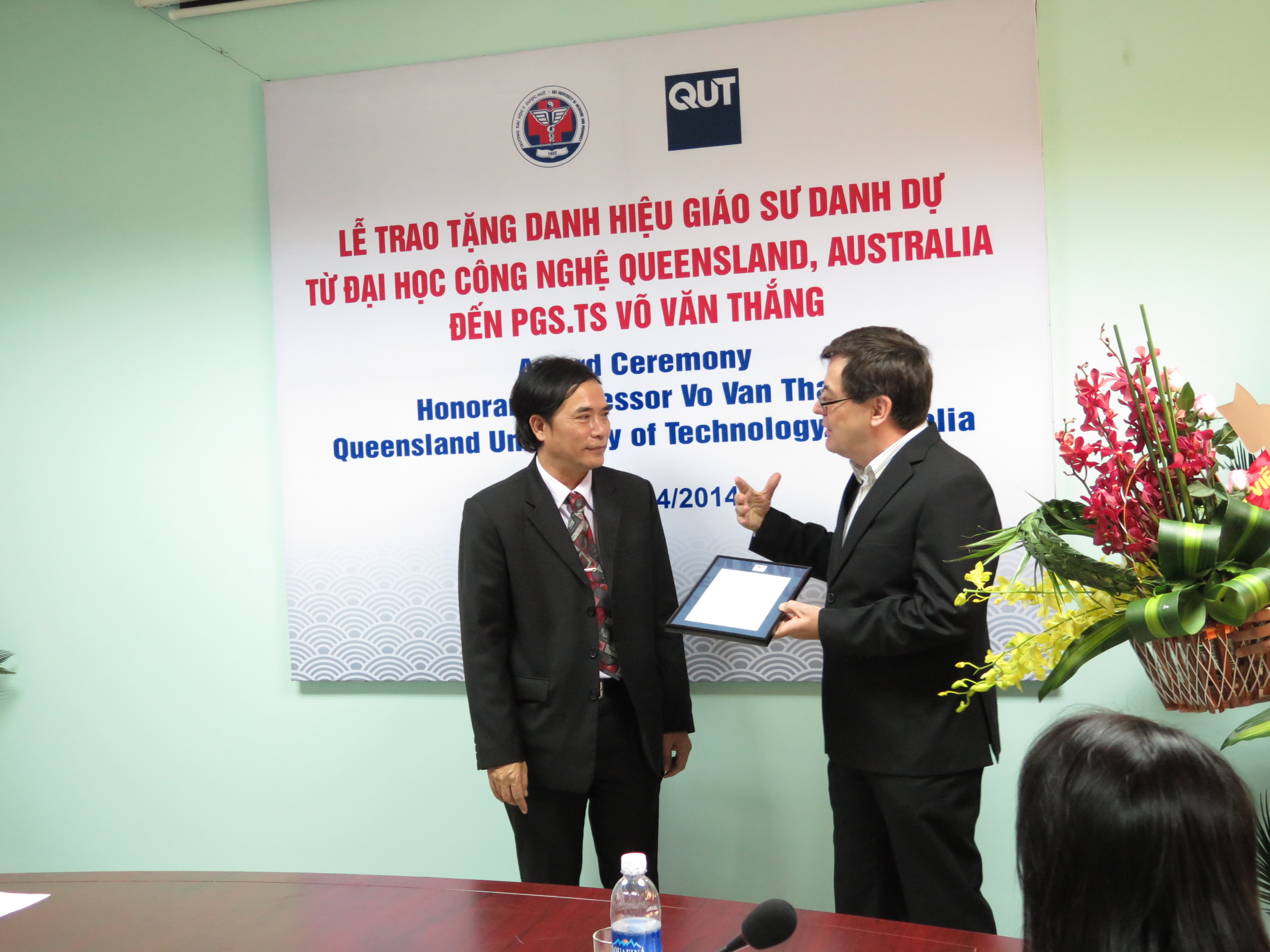 The Honorary Professor title was conferred on Assoc.Prof. Vo Van Thang by Queensland University of Technology, Australia