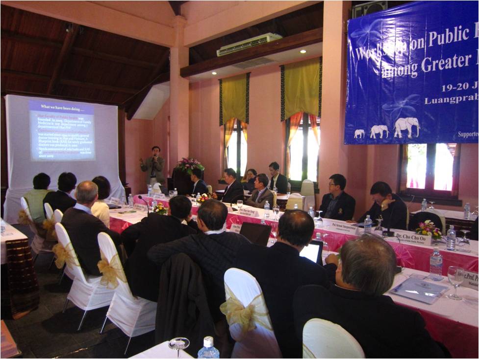 Workshop on building Public Health Network in Mekong Sub-region nations organized at Luang Prabang-Laos (19-20/1/2012)